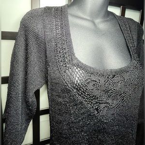 WHBM BLACK MESH TUNIC | MEDIUM